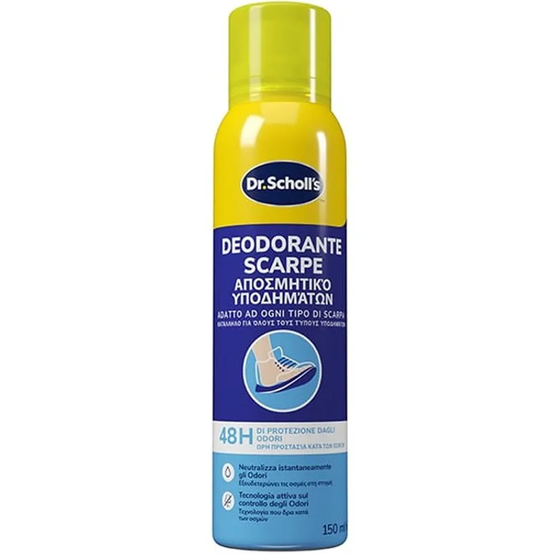 Scholl Shoes Deodorant Spray Αποσμητικό Σπρέι Υποδημάτων που Εξαλείφει τις Οσμές για Έως & 48 Ώρες 150ml