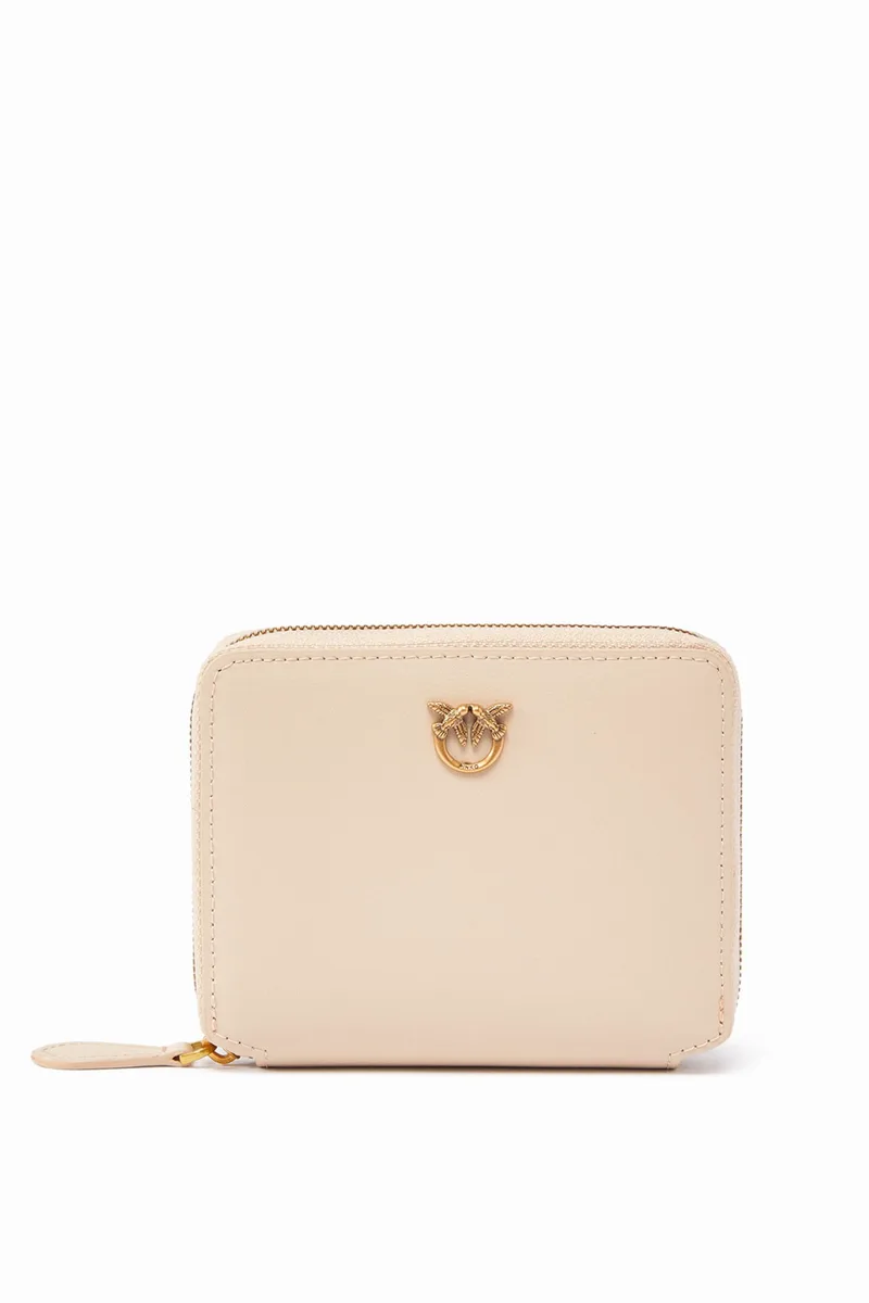 PINKO ΠΟΡΤΟΦΟΛΙ TAYLOR ZIP AROUND VITELLO SETA ΜΠΕΖ