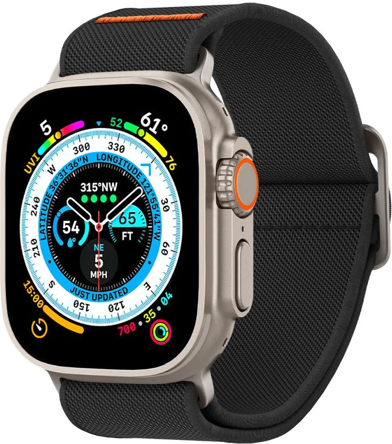 Spigen Lite Fit Ultra - Υφασμάτινο Λουράκι Apple Watch Ultra/SE/11/10/9/8/7/6/5/4 (49/46/45/44mm) - Black (AMP05983)