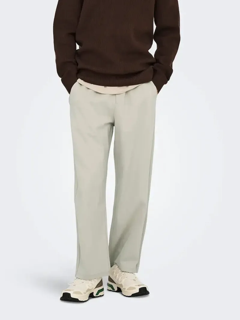 Only and Sons Jakes 0339 Ανδρικό Loose Stretch Παντελόνι 22034234 Γκρι Μπεζ