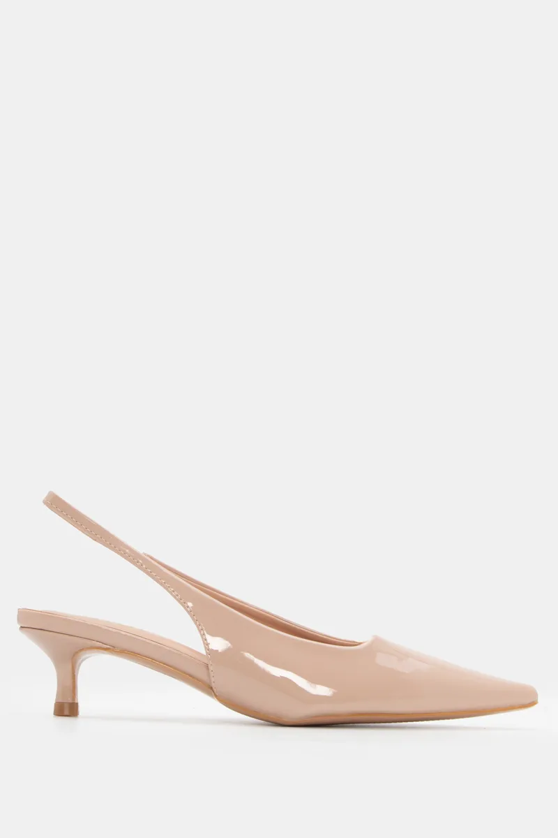 Γόβες Slingback Μυτερές - Μπεζ