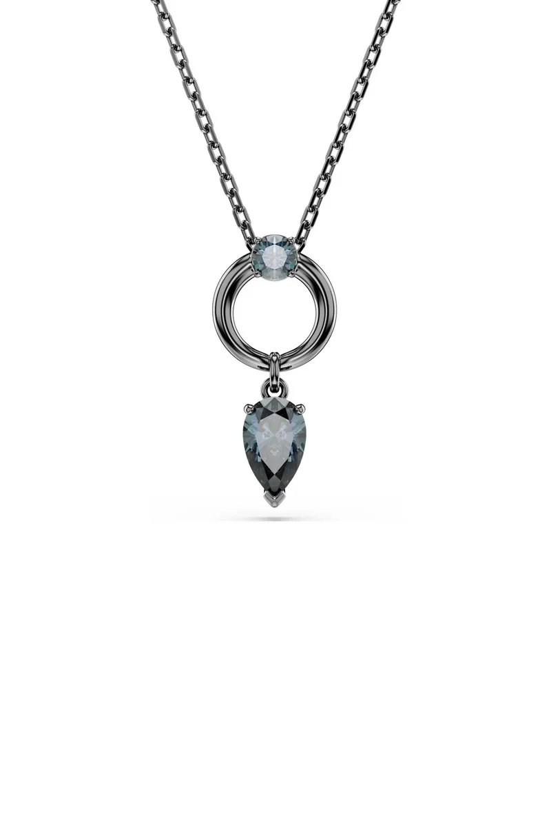 Swarovski γυναικείο μενταγιόν μίξη κοπών, γκρι, επιμετάλλωση ρουθηνίου "Mesmera" - 5732491