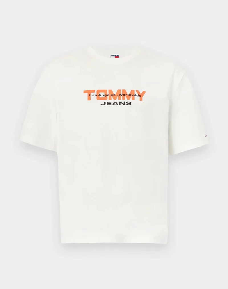 TOMMY JEANS TJM 90S TJ BLOCK SS TEE DM0DM22550-YBL Ecru