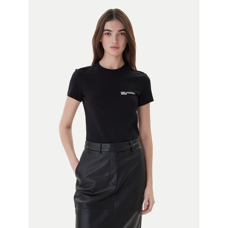 Karl Lagerfeld Jeans T-Shirt A1W17004 Μαύρο Slim Fit