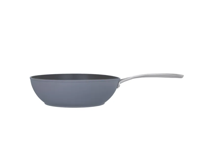 Laura Ashley Τηγάνι Wok Αντικολλητικό Σφυρήλατο Dark Slate 30cm