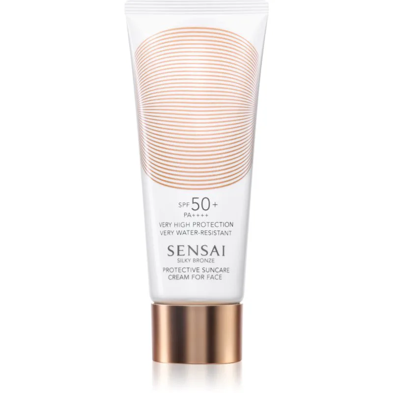 Sensai Silky Bronze προστατευτική κρέμα προσώπου για προστασία από τον ήλιο SPF 50+ 50 ml