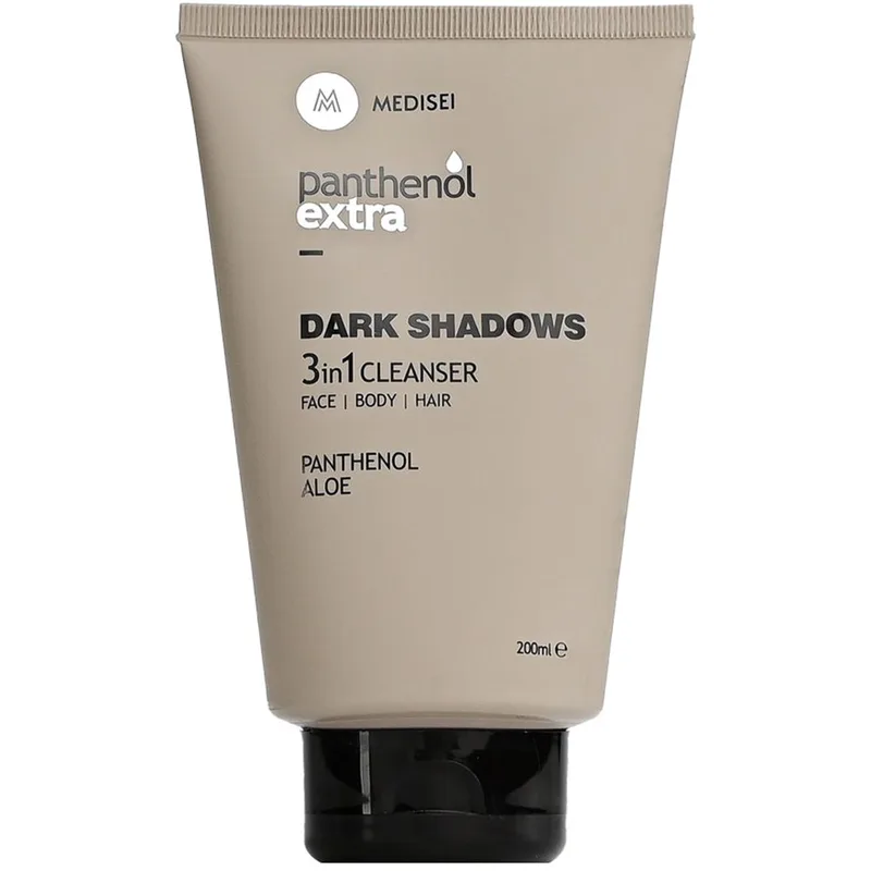 Panthenol Extra Dark Shadows 3in1 Face, Body & Hair Cleanser Ανδρικό Αφρόλουτρο για Πρόσωπο, Σώμα & Μαλλιά με Πικάντικα Αρώματα 200ml