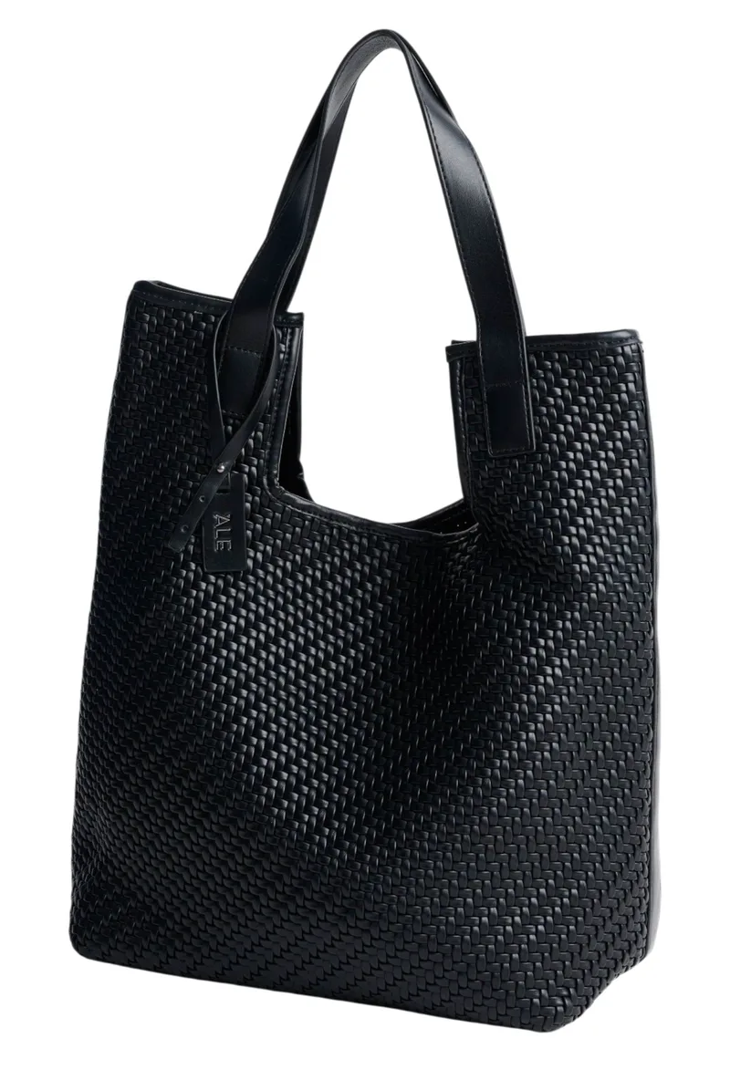 Τσάντα Ώμου Ale Με Πλεκτό Σχέδιο 8T23458-BLACK Γυναικείο