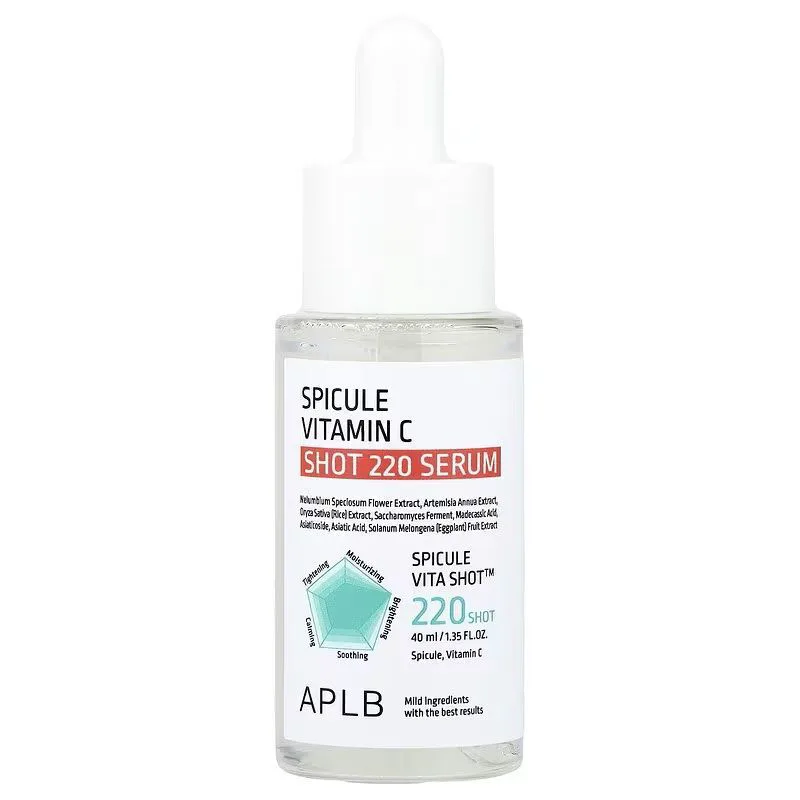 APLB Spicule Vitamin C Shot 220 Serum Ορός προσώπου για λάμψη με μικροβελόνες 40ml