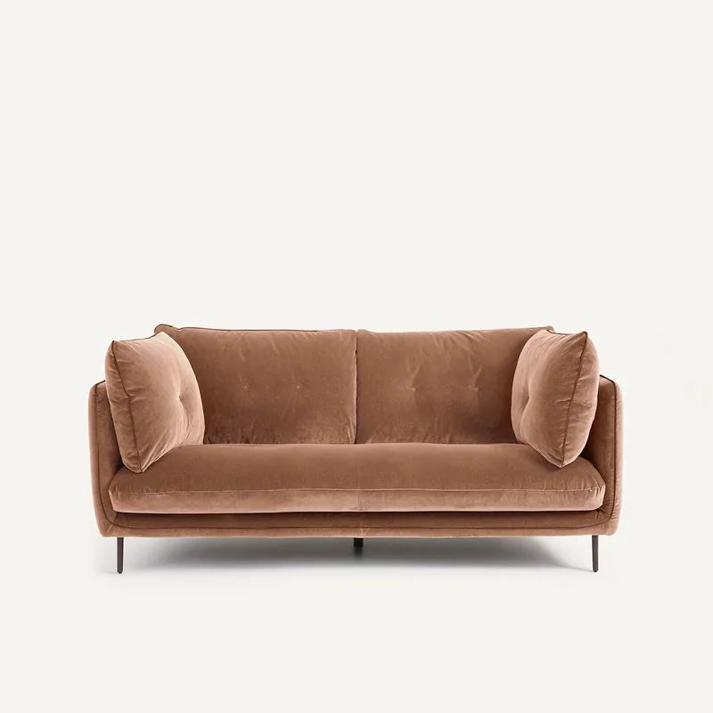 Διθέσιος καναπές από βελούδο Μ106xΠ181xΥ80cm