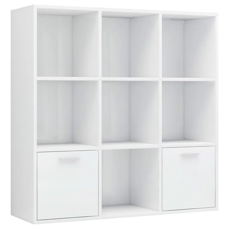vidaXL Βιβλιοθήκη Γυαλιστερό Λευκό 98 x 30 x 98 εκ. από Επεξ. Ξύλο