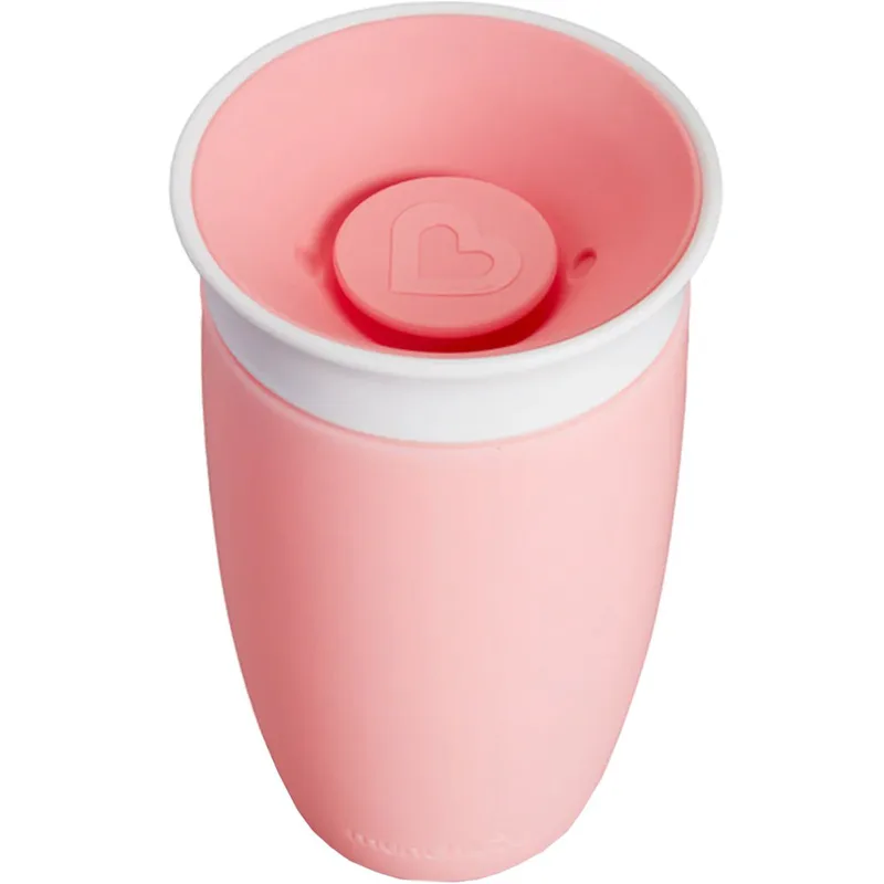 Munchkin Sippy Cup Miracle 360° 12m+ Παιδικό Ποτηράκι με Στόμιο 360°, 296ml - Ανοικτό Ροζ