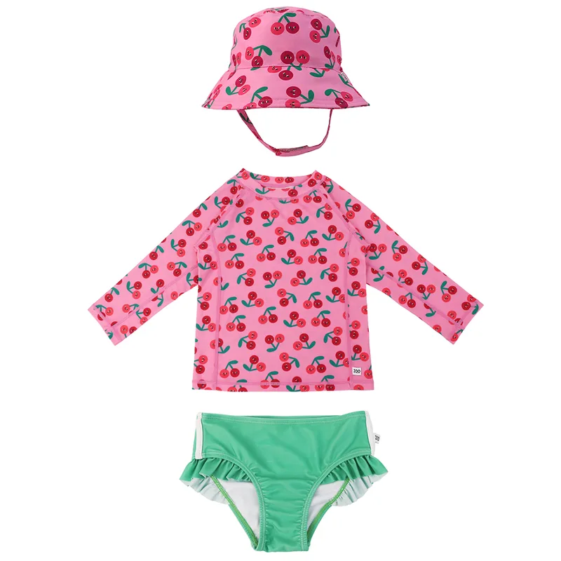 Σετ Μαγιό Με Bucket Καπέλο Και Μπλούζα UV 3 Ετών Cherry Zoocchini ZOO16021 (Μέγεθος: 3 Ετών) - Zoocchini - ZOO16021-3T