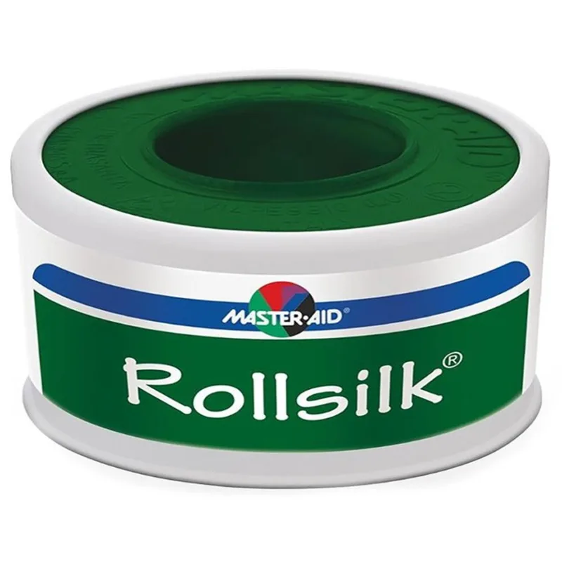 Master Aid Rollsilk Adhesive Bandage Tape 5m x 1.25cm Αυτοκόλλητη Μεταξωτή Επιδεσμική Ταινία σε Άσπρο Χρώμα 1 Τεμάχιο