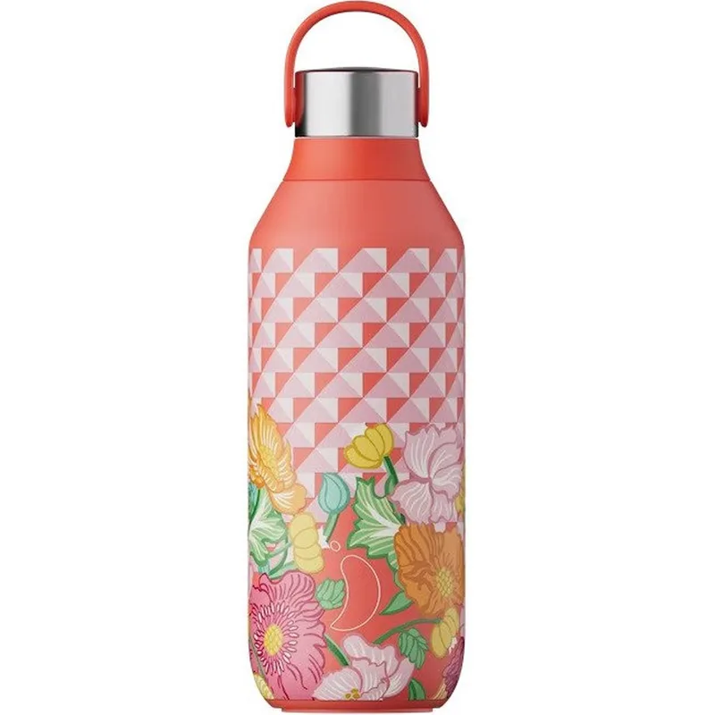 Chilly's Series 2 Liberty Bottle Ανοξείδωτο Μπουκάλι Θερμός με Σχέδιο 500ml, Κωδ 22630 - Poppy Trelis