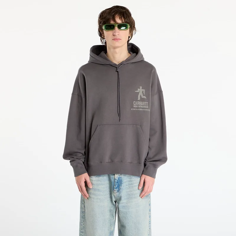Φούτερ Carhartt WIP Hooded Distance Sweat UNISEX Graphite Stone Dyed XL