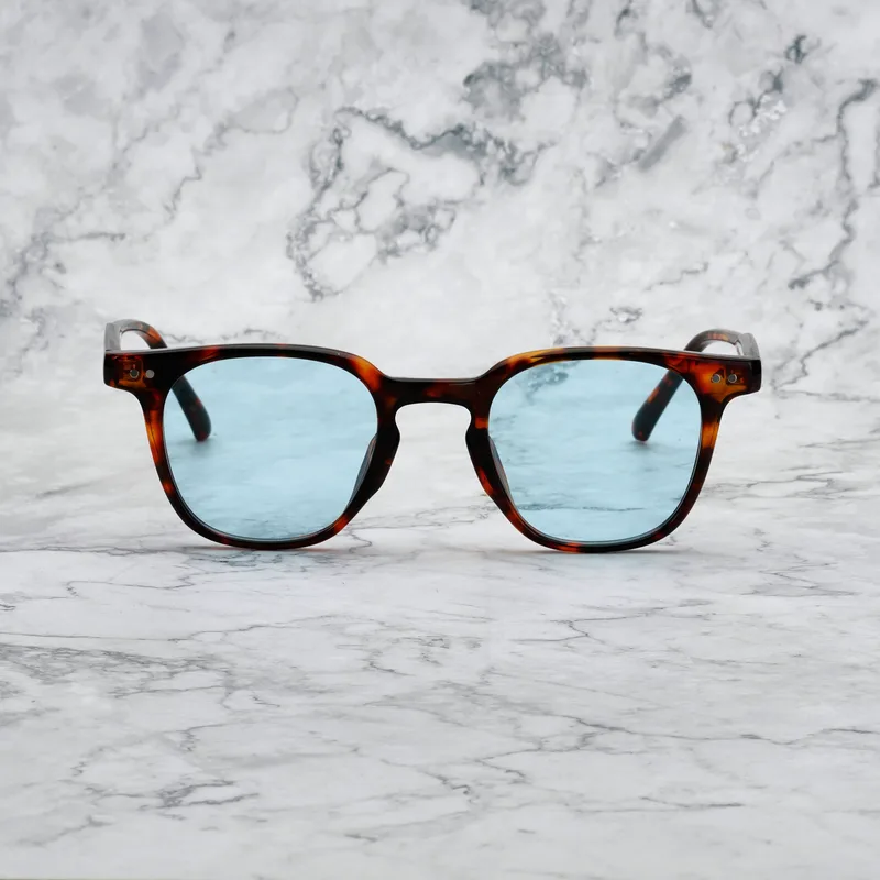 ROGER Tinted Sunglasses | Tortoise | Blue Shades | Explicit Poets Sunglasses