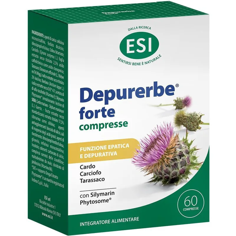 Esi Depurerbe Forte Συμπλήρωμα Διατροφής Εκχυλίσματος Γαϊδουράγκαθου, Αγκινάρας, Πικραλίδας Κολτσίδας & Βιταμινών για Αποτοξίνωση του Ήπατος με Ισχυρή Αντιοξειδωτική Δράση 60tabs