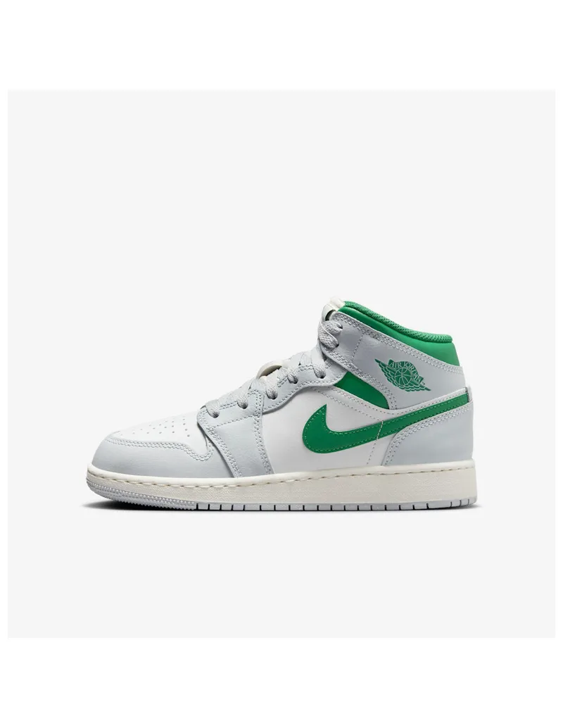 Jordan 1 Mid White Pure Platinum Pine Green GS DQ8423142 MBS