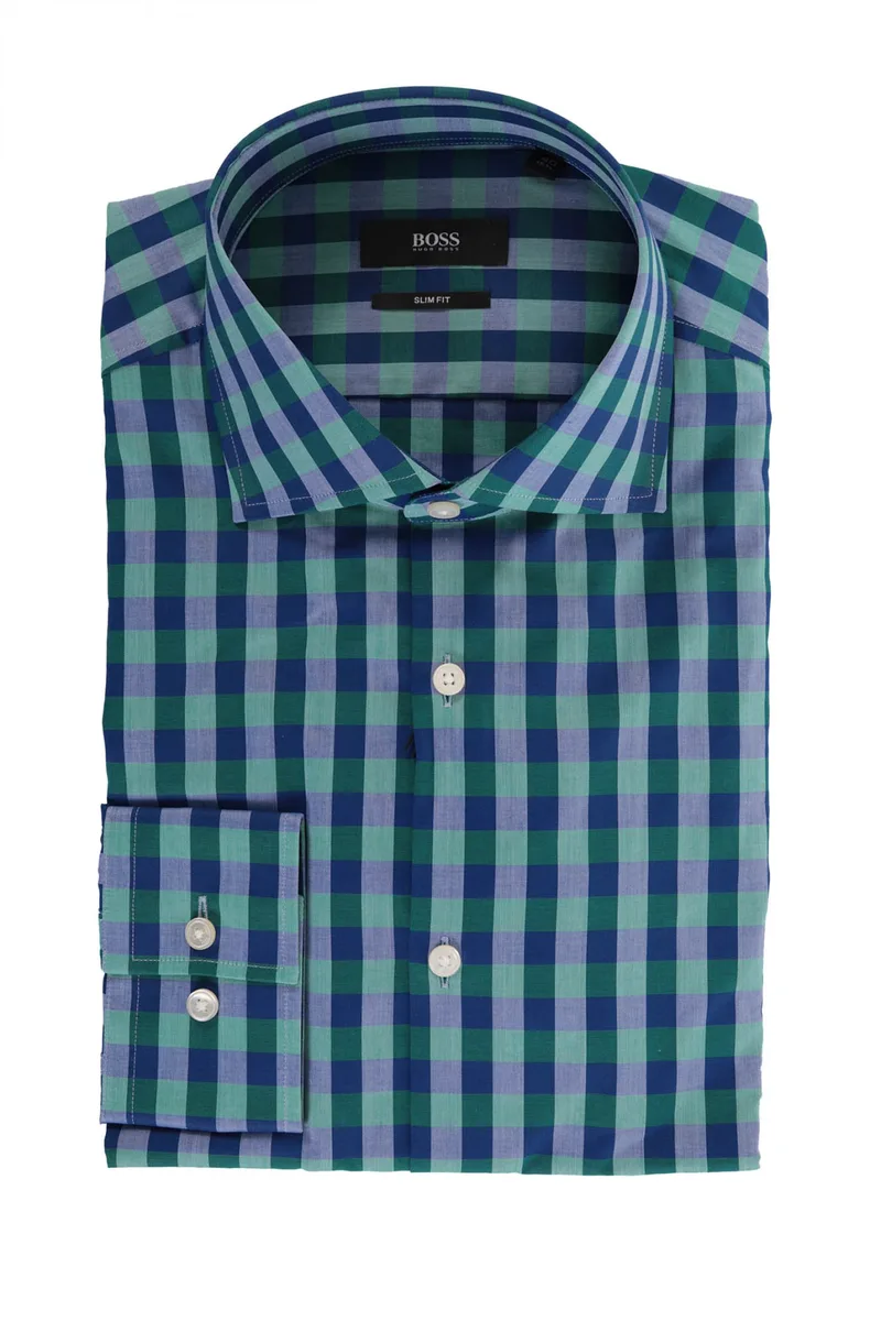 BOSS ΠΟΥΚΑΜΙΣΟ JARON SLIM FIT ΚΑΡΩ ΠΡΑΣΙΝΟ