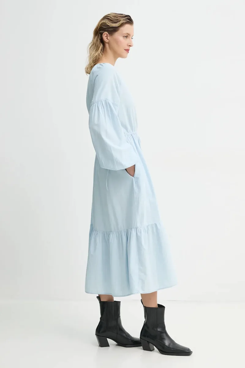Βαμβακερό φόρεμα Levi's JOLENE LS MAXI DRESS