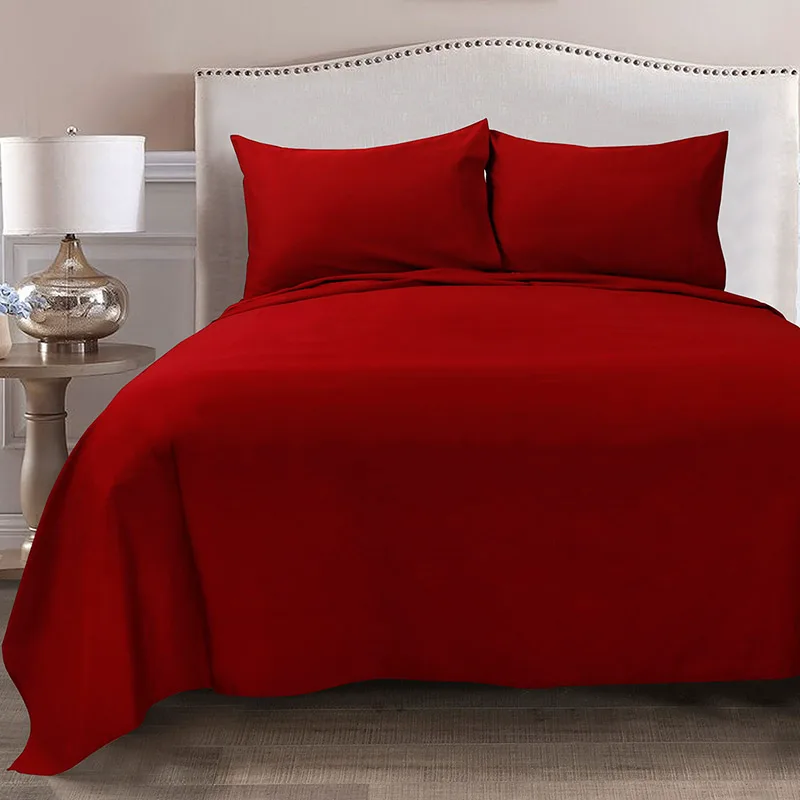 Σεντόνια Υπέρδιπλα Με Λάστιχο Σετ Beauty Home 12000 Red 165x200+37, 240x270