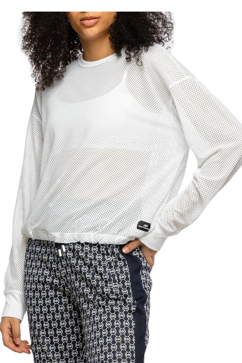 Μπλούζα Μακρυμάνικη DKNY Διάτρητη DP0T7962-WHT Γυναικείο