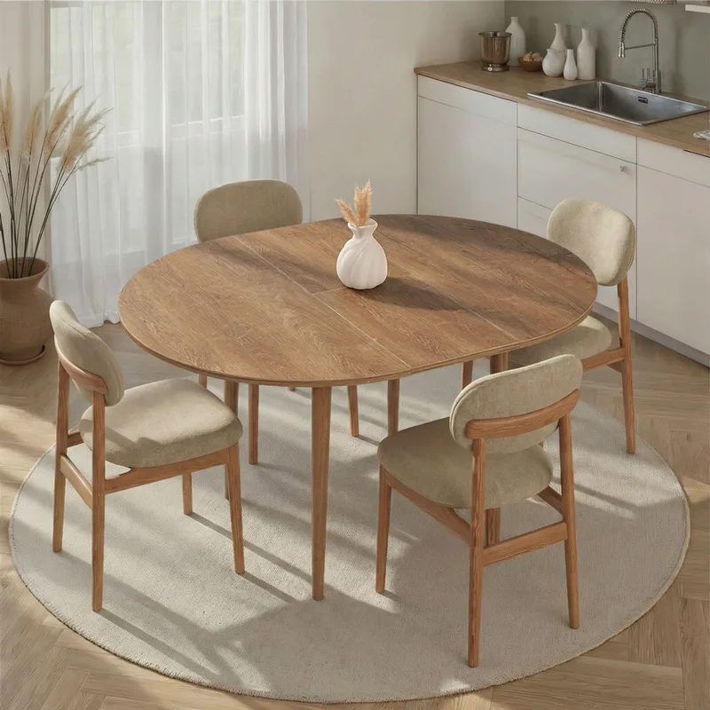 Ανοιγόμενο Τραπέζι Τραπεζαρίας Viona - Kafkas Oak 993Nrd1102 (100x75x100 cm)