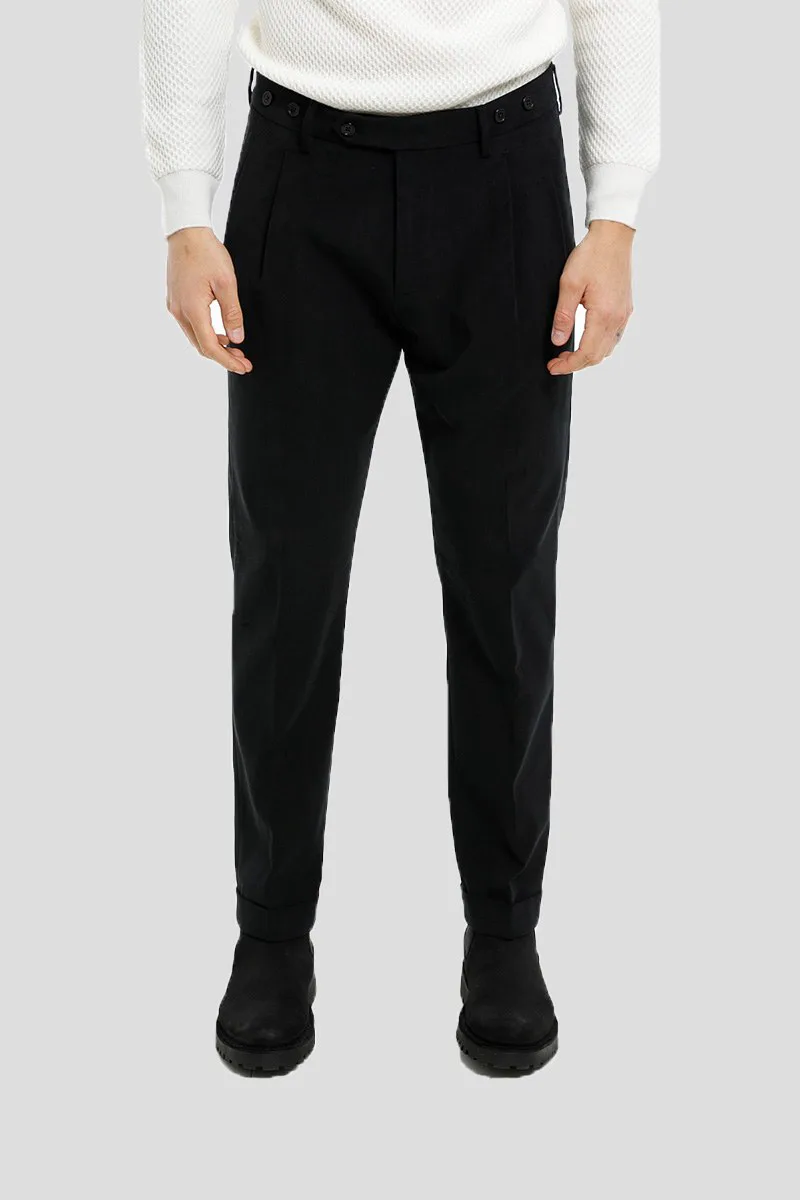 BERWICH Ανδρικό Μαύρο Barber Black Trousers