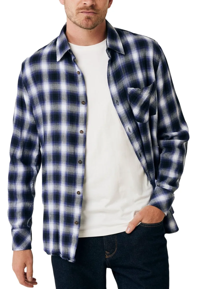 Πουκάμισο Μακρυμάνικο Mexx With Pocket MF007202343M-DARK BLUE Ανδρικό