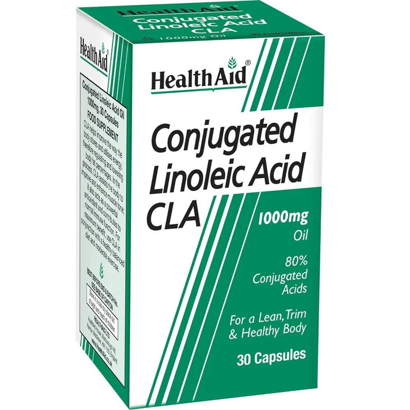 Health Aid Conjucated Linoleic Acid CLA 1000mg Συμπλήρωμα Διατροφής Συζευγμένου Λινολεϊκού Οξέος για την Καύση του Περιττού Λίπους & Διατήρηση της Μυϊκής Μάζας 30caps