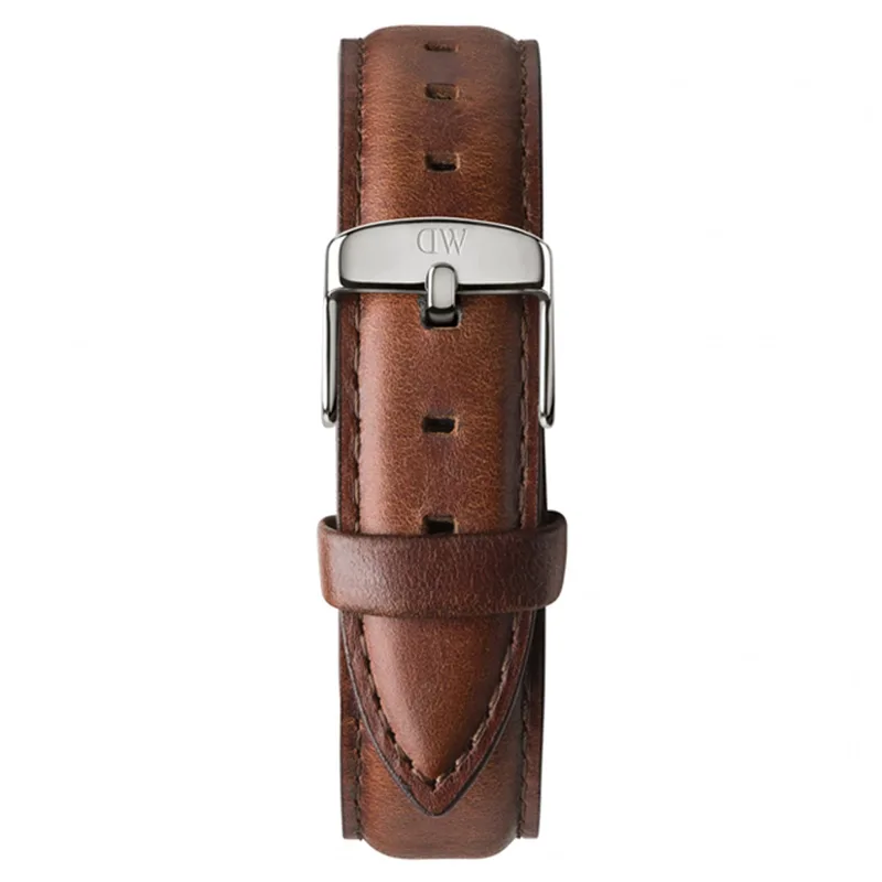 DANIEL WELLINGTON Classic St Mawes Brown Leather Strap Silver 14mm DW00200151