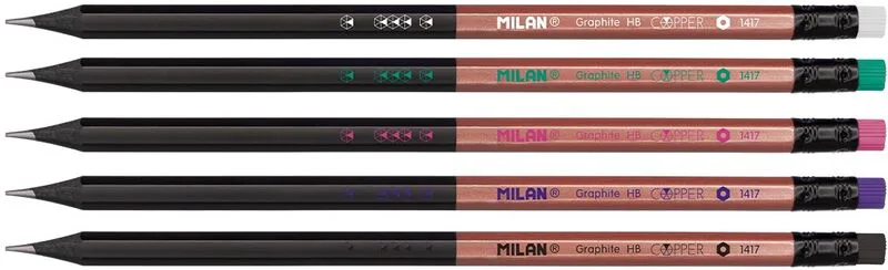 Milan Μολύβι Με Γόμα HB Copper-5 Χρώματα-1 Τμχ (325-00269-071421724)