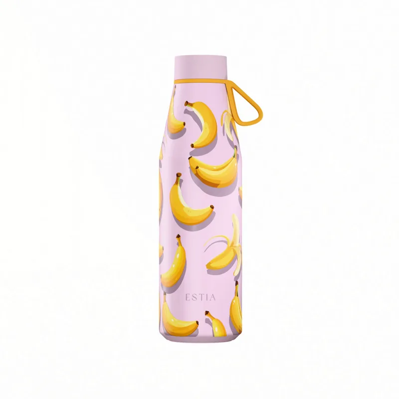 Θερμός-Μπουκάλι Ανοξείδωτο Banana Mood Flow Save The Aegean Estia 500ml 01-42172 (Υλικό: Ανοξείδωτο) - estia - 01-42172