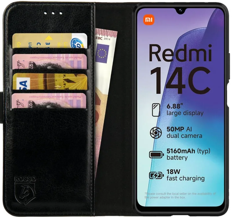 Θήκη Xiaomi Redmi 14C / Poco C75 Κόκκινο Element PU Πορτοφόλι - Black (8719246465734)
