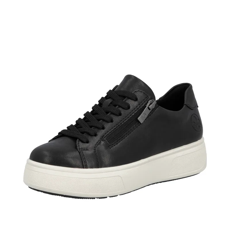 Rieker M7701-00 Γυναικείο Ανατομικό Δερμάτινο Sneaker Μαύρο