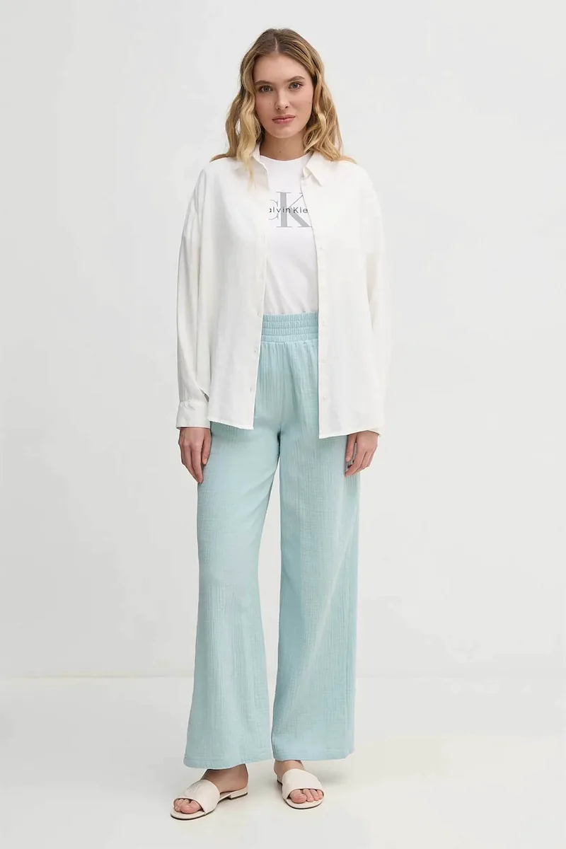 DKNY γυναικείο παντελόνι ψηλόμεσο structured με ελαστική μέση - DJ4P3004 Βεραμάν Ανοιχτό