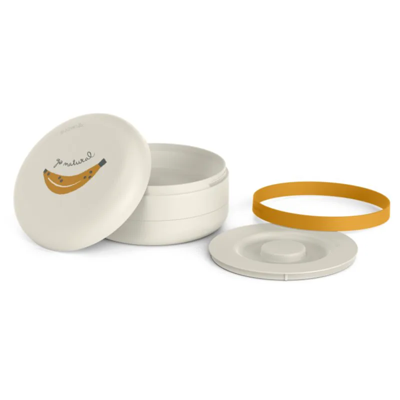 Suavinex Go Natural Bentoo σετ μπολ Grey Banana 4 m+ 2 τμχ