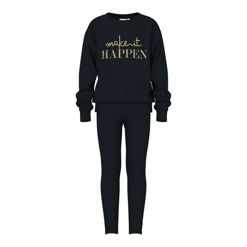 Σετ κολάν φούτερ κορίτσι name it-13243522-Black