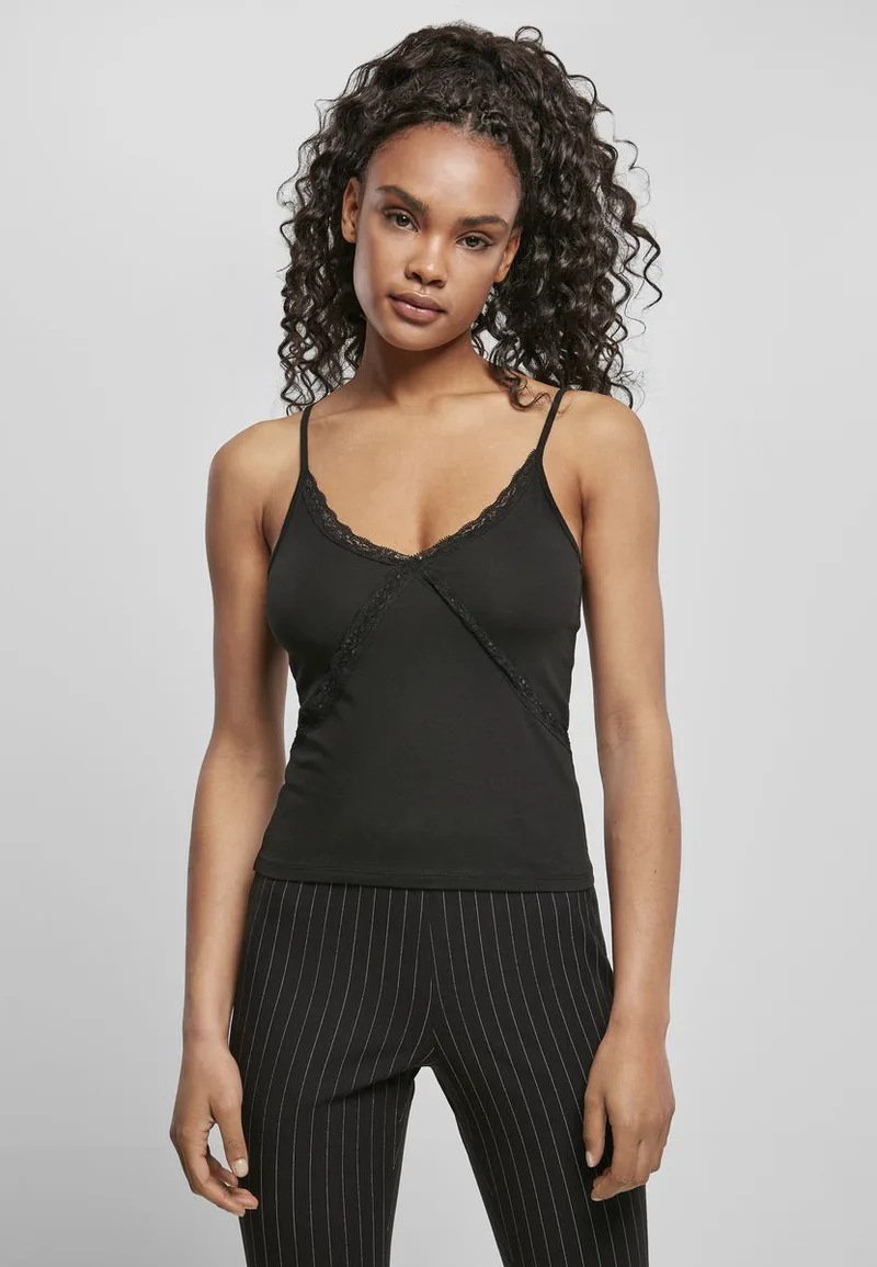 Ladies Lace 90+s Top Urban Classics TB4520 Black