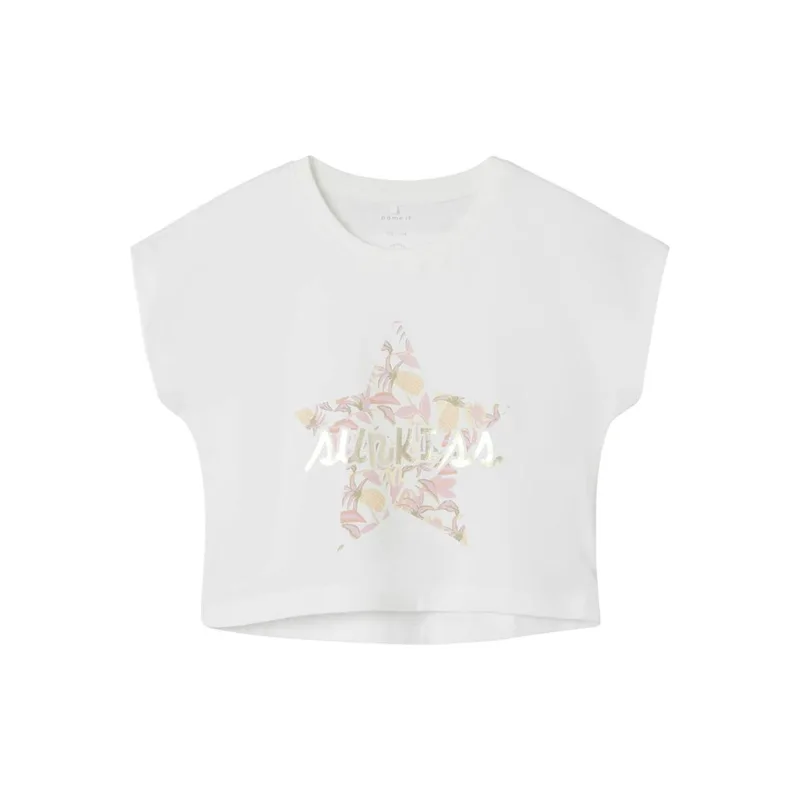 Μπλούζα μακό crop κορίτσι name it-13242186-Cloud Dancer-organic cotton