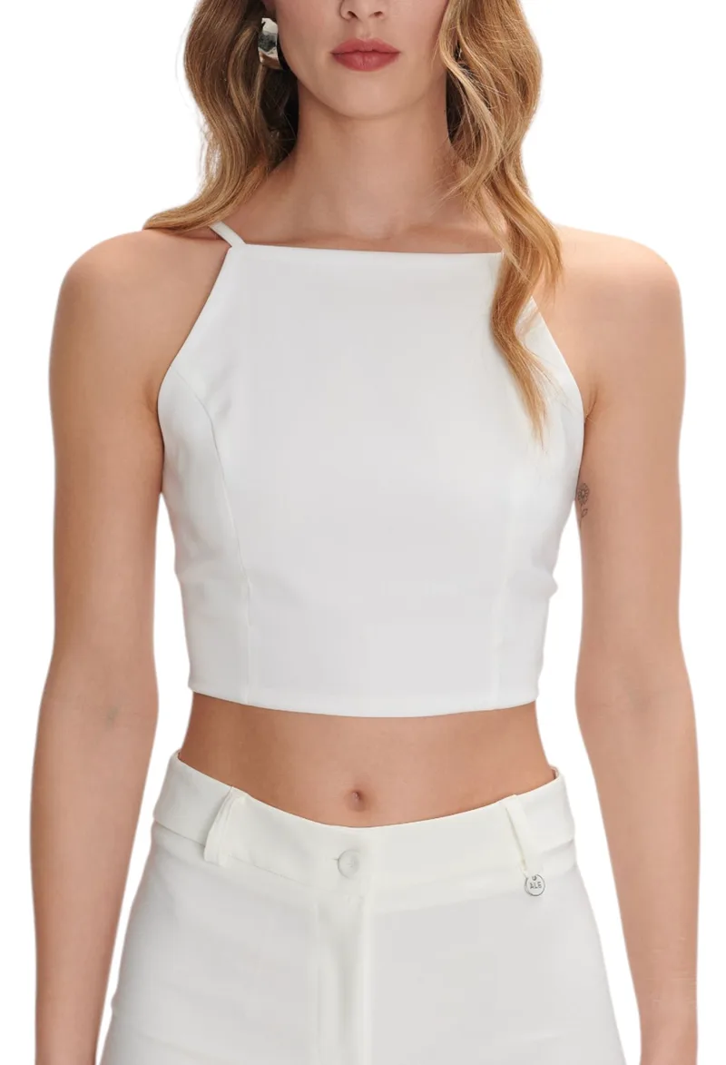 Top Ale Με Δέσιμο Στην Πλάτη 8921200-WHITE Γυναικείο
