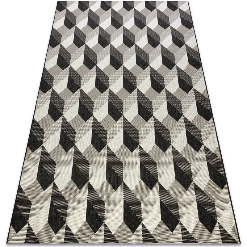 Χαλιά Rugsx Χαλί FLAT 48624/690 σιζάλ - 3d κύβος 160x230 cm