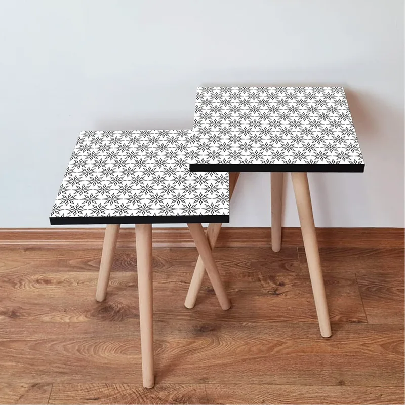 Τραπεζάκια Ζιγκόν (Σετ 2 Τμχ) 2Shp10 - Black 481Lna2314 (35x47x35 cm)