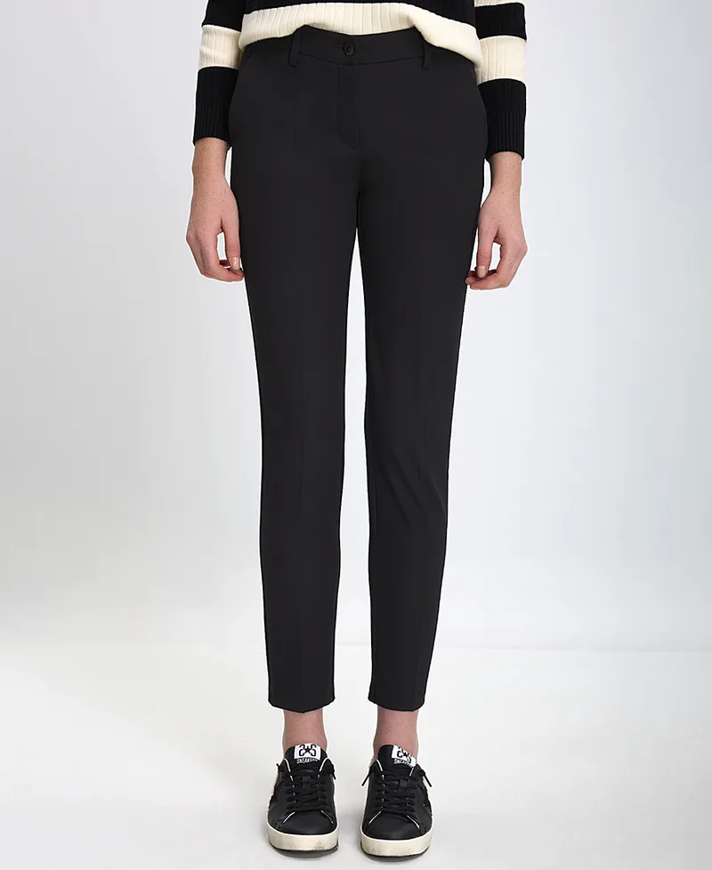 Γυναικείο Cropped Παντελόνι Slim Fit σε Μαύρο