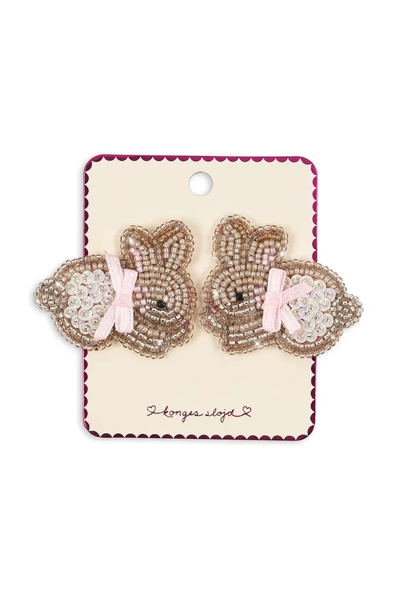 Παιδικά κλιπ μαλλιών Konges Sløjd BEADED BUNNY HAIR CLIPS 2-pack