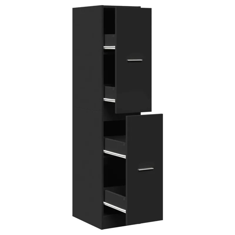 vidaXL Συρταριέρα Γενικής Χρήσης Μαύρο 30 x 41 x 144,5 εκ. Επεξ. Ξύλο