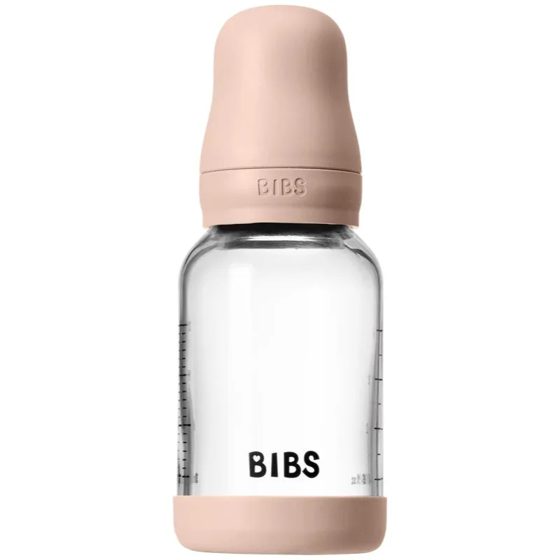 BIBS Baby Glass Bottle Round Latex μπιμπερό κατά των κολικών Blush 120 ml