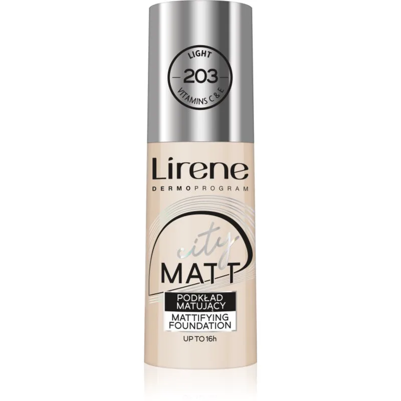 Lirene City Matt ματ ρευστό μεικ απ με λειαντικό αποτέλεσμα απόχρωση 203 Light 30 ml