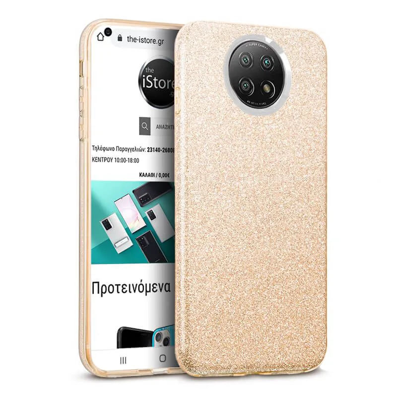 Hybrid Strass Χρυσό Case Xiaomi Redmi Note 9T